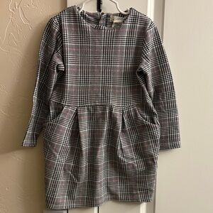 Charming Checkered Kids Dress - Black and Pink